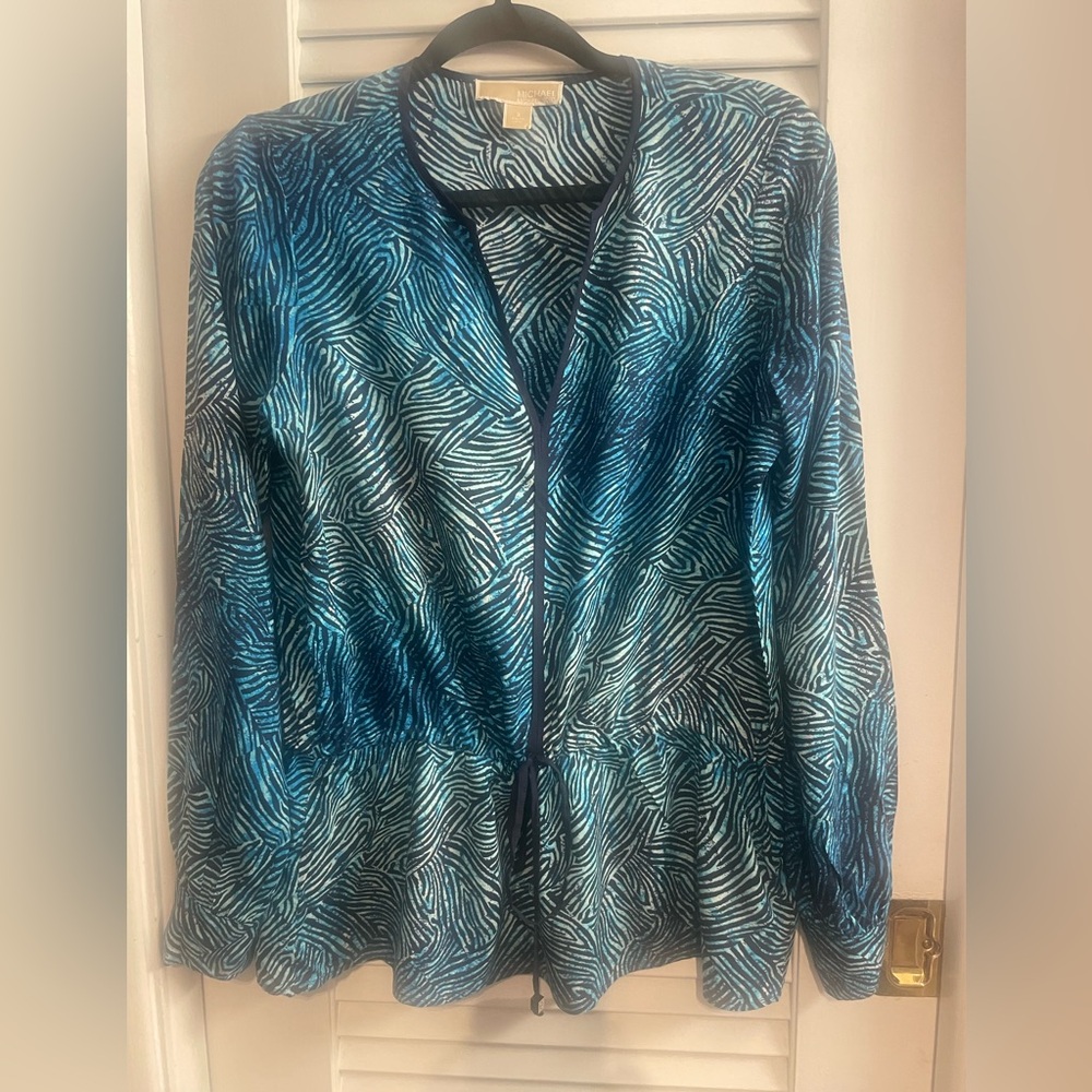 Michael Kors Ombre Zebra-Like Print w/Drawstring Waist for a Peplum Shape Size 2